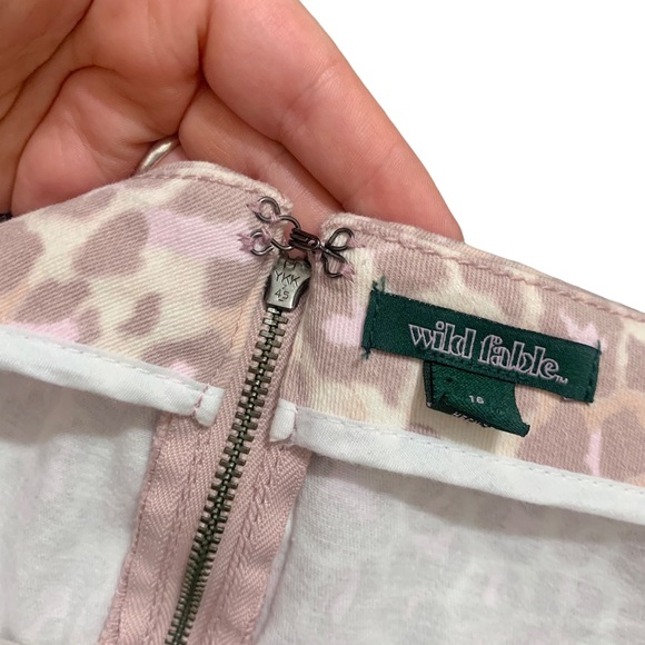 ❌ SOLD ❌ Wild Fable Pink Tan Leopard Print Denim Jean Mini Skirt Plus Size 16 - Picture 6 of 10